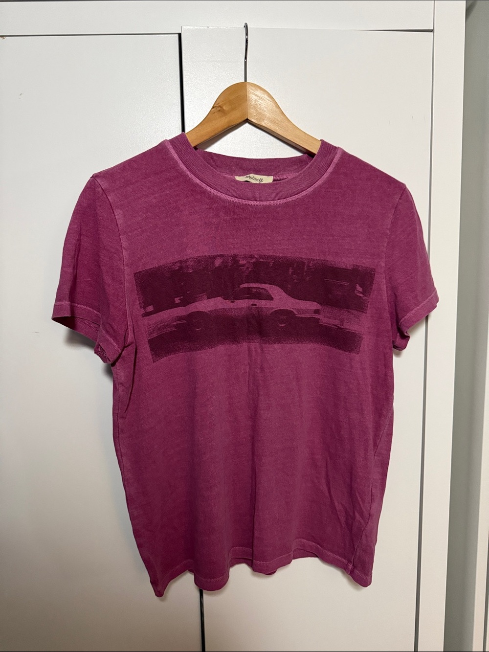 Madewell Berry Plum Short Sleeve Tee with Dark Berry Print
